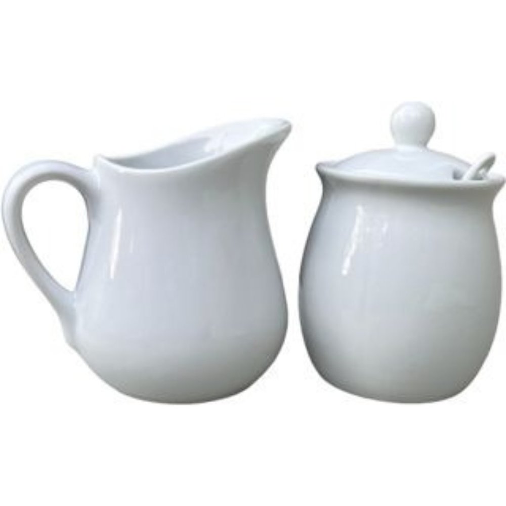 Creamer and sugar bowl in Ceramic Color White